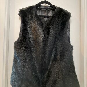 Black Faux Fur Vest